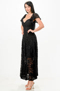 Butterfly sleeve lace dress