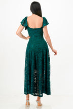 Butterfly sleeve lace dress