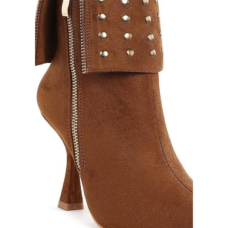 Piccini Stud Embellished Foldover Boots - VacationGrabs