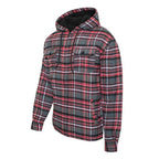 Men's Flannel Sherpa Lined Jacket with Hood - VacationGrabs