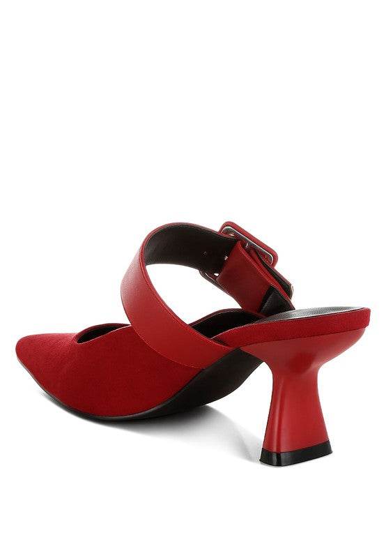 Onagra Microfiber Pointy Slip-On Mules - VacationGrabs