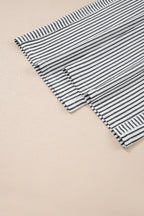 Stripe Wide Leg Elastic Drawstring Pants