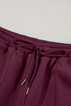 Solid Zip-Up Jacket and Drawstring Pants Set