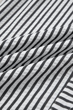 Stripe Wide Leg Elastic Drawstring Pants