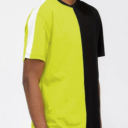 Men's Shirts Two Tone Color Block Short Sleeve Tshirt