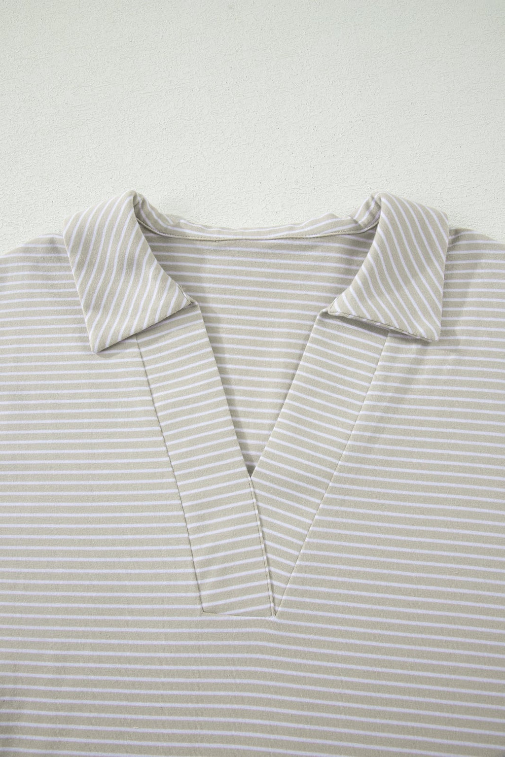 Stripe Dolman Sleeve Polo Shirt & Drawstring Shorts Set