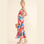 And the Why Printed Crisscross Back Cami Dress - VacationGrabs
