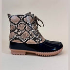 Womens Lace Up Rain Boots in 2 Color Options - VacationGrabs
