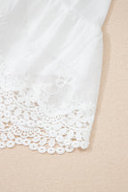 Lace Ruffle Tiered Drawstring Waist Shorts