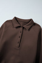 Solid Collared Sweatshirt and Pants Set