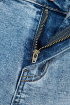 Western Embroidered Studded Denim Shorts