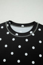 Polka Dot Loose Tee & Drawstring Shorts Set
