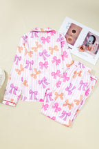 Stripe Bow Tie Shirt and Pants Pajama Set
