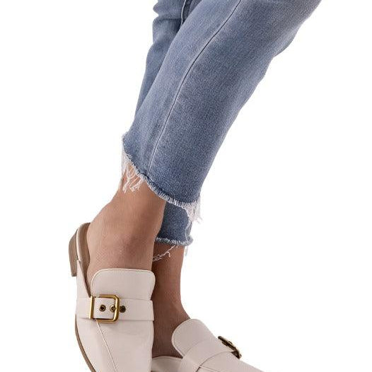 Women's Shoes - Sandals Buckle Backless Slides Loafer Shoes