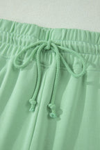 Plus Size Solid Top & Drawstring Pants Set