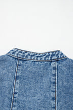 Western Denim Belted Button Down Sleeveless Dress