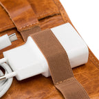 Premium Leather Cable Organizer Travel Pouch