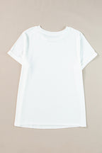 Plus Size Solid Rolled Short Sleeve T-Shirt