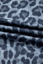 Leopard Frilled Drawstring Waist Wide Leg Pants