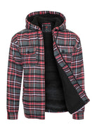 Men's JacketsMen's Flannel Sherpa Lined Jacket with Hood - VacationGrabs