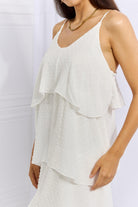 Women's Dresses Culture Code By The River Full Size Cascade Ruffle Style Cami Dress in Soft White