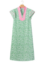 Plus Size Floral Flutter Sleeve Kaftan Maxi Dress