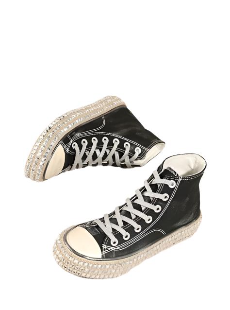 Women's Shoes - Sneakers Women's Tennis Shoes D-Chantel-High Top, Studs, Sneakers