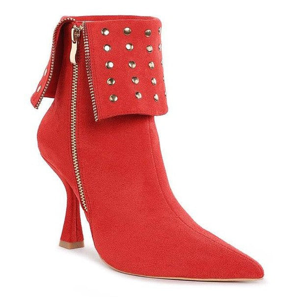 Piccini Stud Embellished Foldover Boots - VacationGrabs