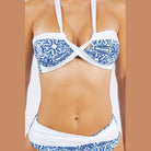 Two Piece Floral Prints Criss Cross Halter Bikini - VacationGrabs