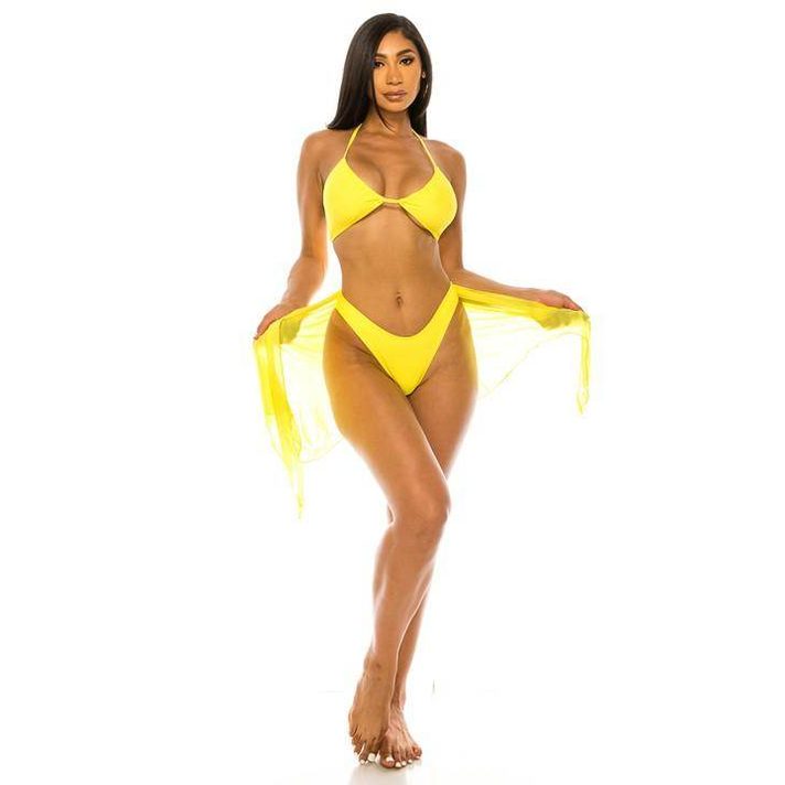 Womens Three-Piece Bikini Set - VacationGrabs