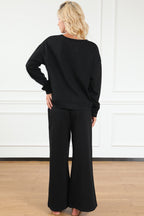 Textured Top and Pants Set