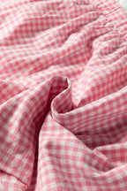 Plus Size Gingham Plaid Ruffle Contrast Trim Shorts