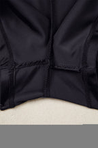 Solid Ribbed Patchwork High Waist Athletic Shorts