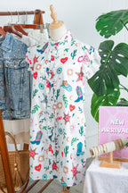 Western Flutter Sleeve Button-Down Mini Dress