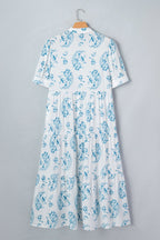 Plus Size Floral Paisley Tiered Maxi Dress