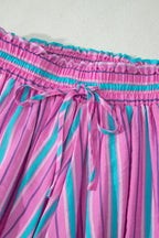 Stripe Dolman Short Sleeve Blouse & Short Set