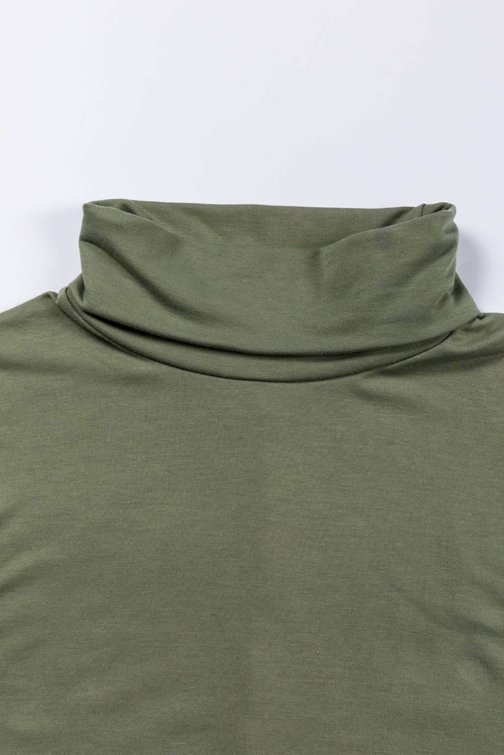 Jungle Green Cowl Neck Shift Tunic Top - VacationGrabs