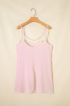 Sheer Lace Patchwork Camisole Nightgown Dress
