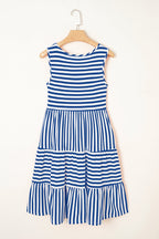 Stripe Scoop Neck Sleeveless Mini Dress