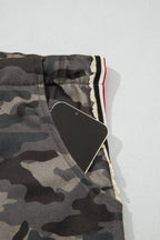 Camo Side Stripe Panel Drawstring Pants