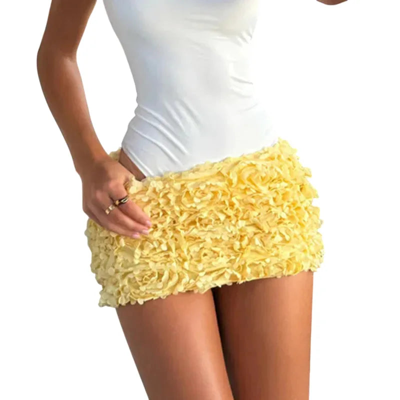 Vacation-Ready Mini Skirt for Women in Vibrant Yellow