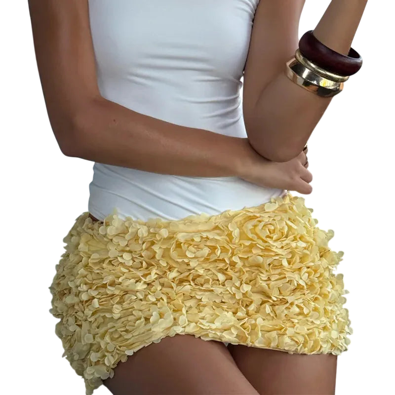 Vacation-Ready Mini Skirt for Women in Vibrant Yellow