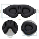 Black 3D sleep mask for men and women, soft material for comfort