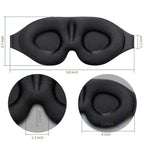Black 3D sleep mask for men and women, soft material for comfort