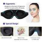 3D sleep mask for men and women in black, ergonomic memory foam design
