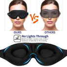 3D sleep mask for men and women, black, blocks light for restful sleep