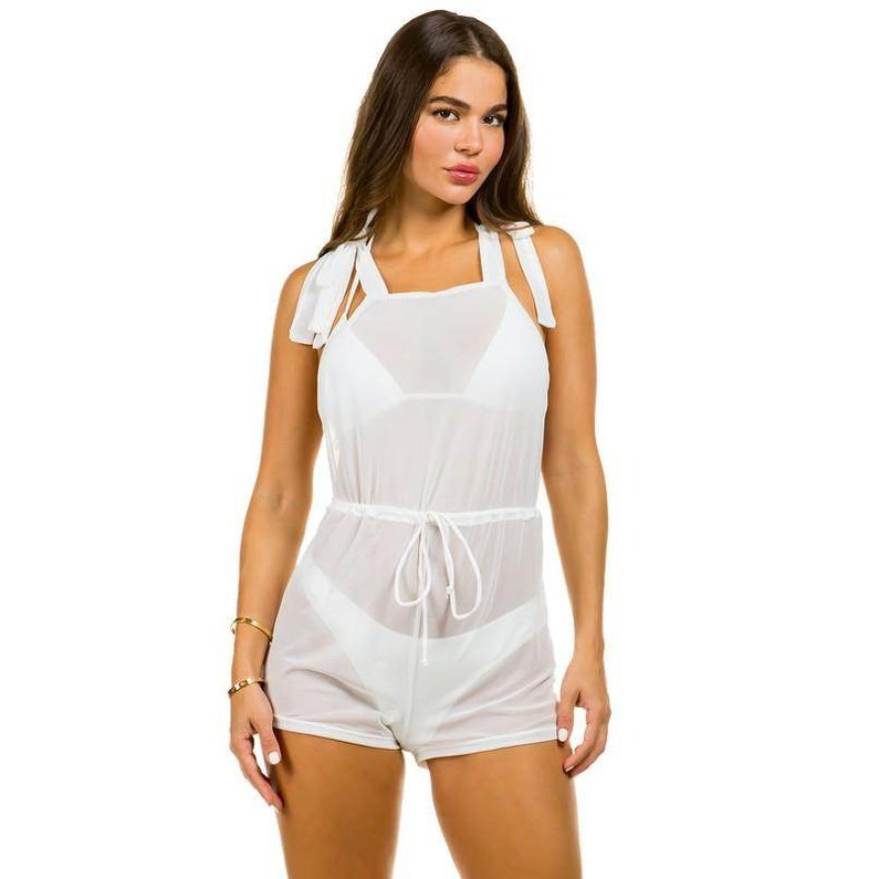 Two Piece Swimsuit With Jumpsuit Coverup - VacationGrabs