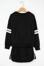 Varsity Stripe Pullover and Mini Skirt Set