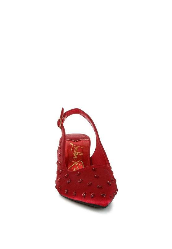Dasavla Heart-Shaped Rhinestone Studded Slingbacks - VacationGrabs