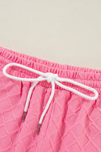 Checker Textured Tee and Drawstring Shorts
